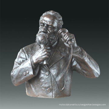 Большая статуя Телефон Белл Бронзовая скульптура Tpls-078